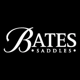 Bates Saddles logo in white text on a black background.