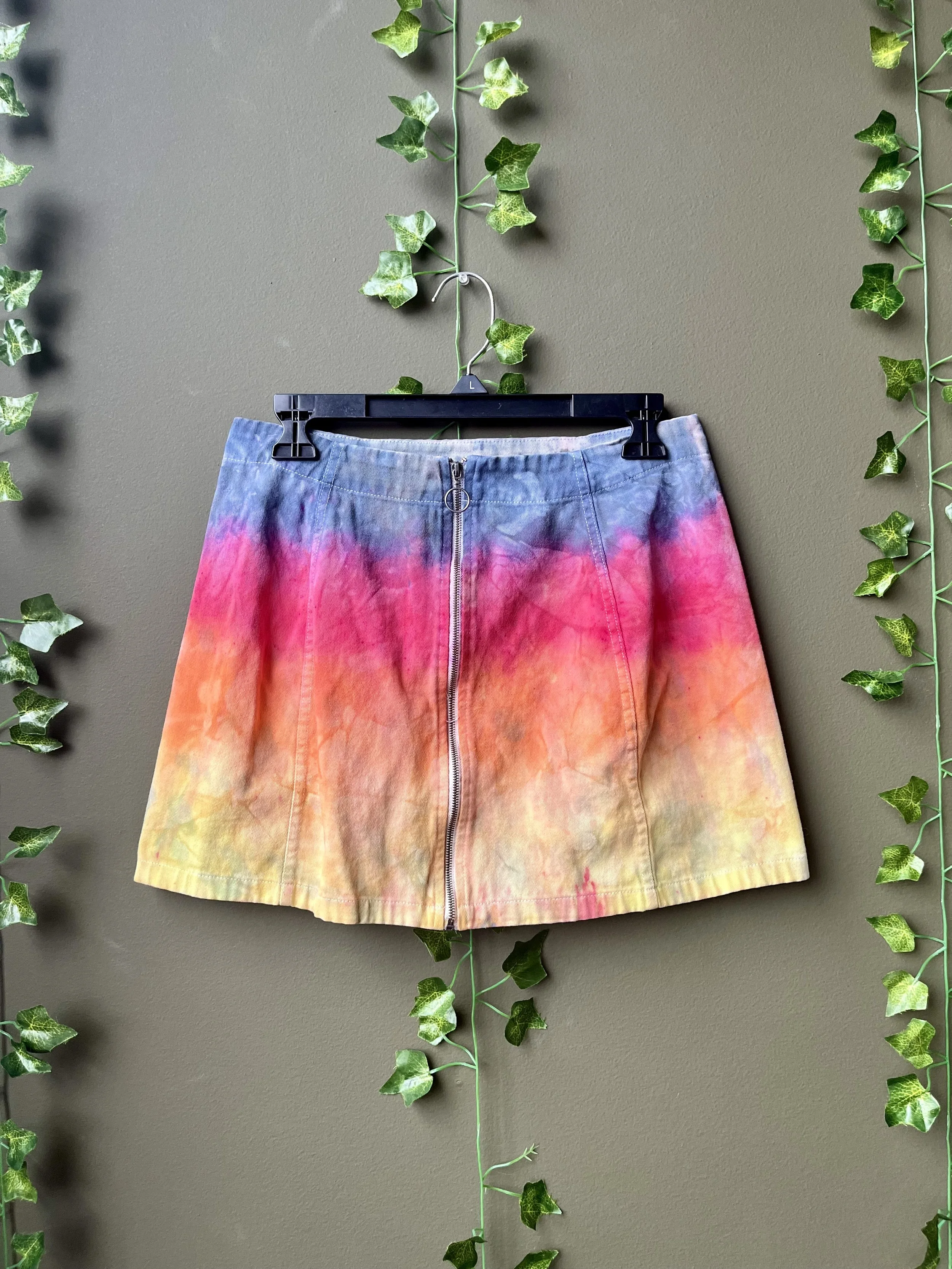 Black to Yellow Ombre Dyed Skirt