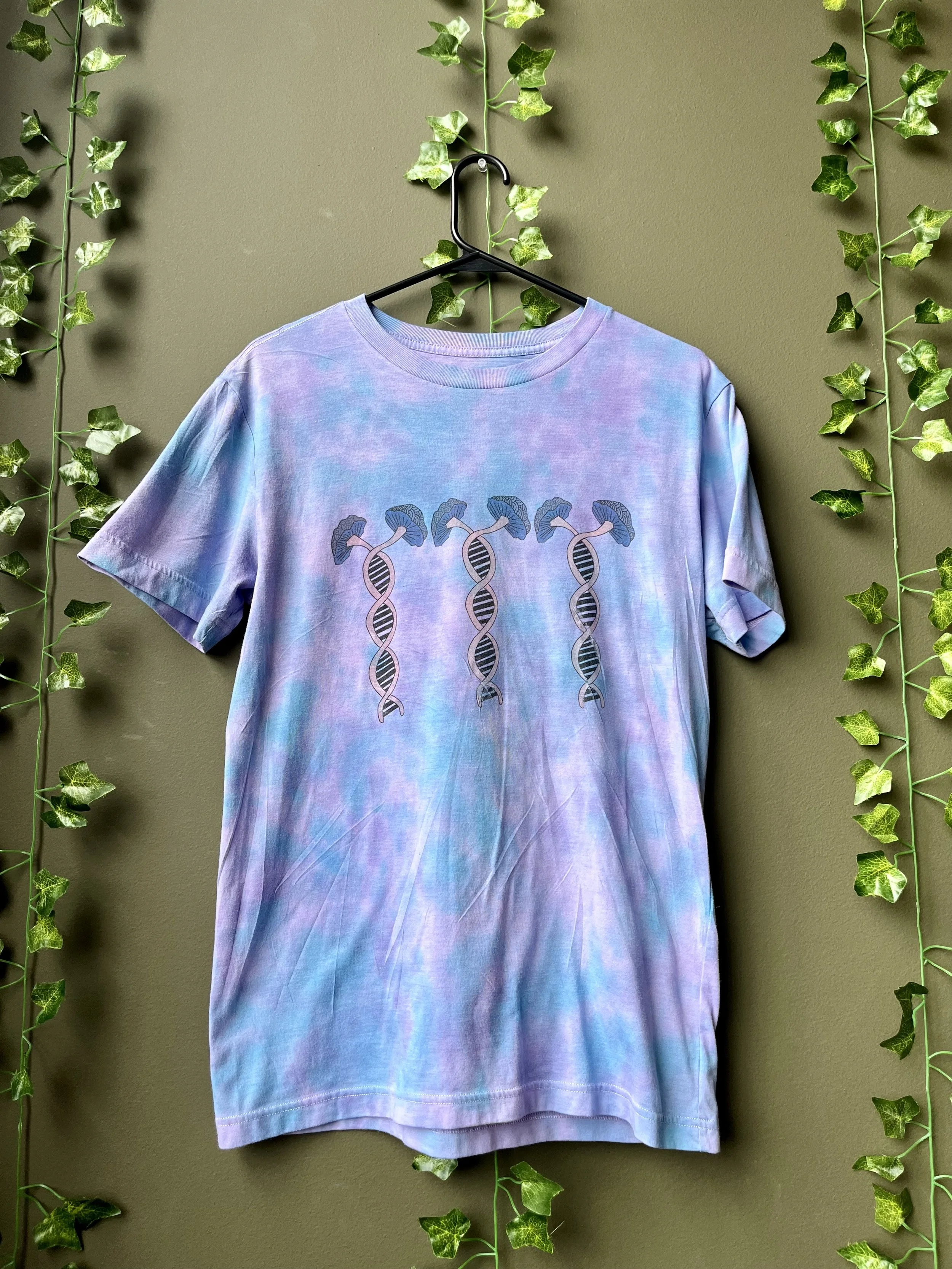 Purple Tie-Dye Mushroom DNA T-Shirt