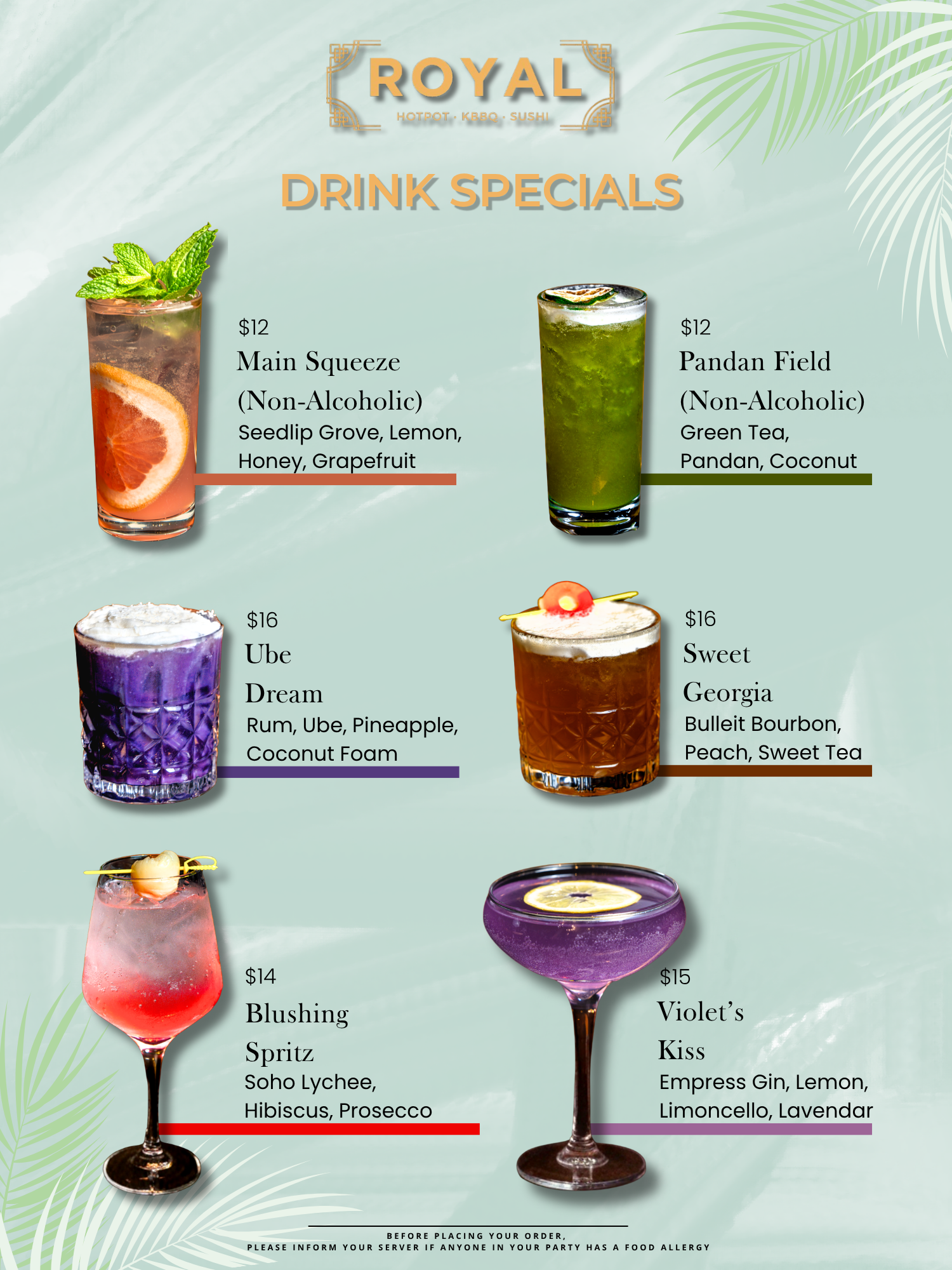 Royal Hotpot Drink Specials