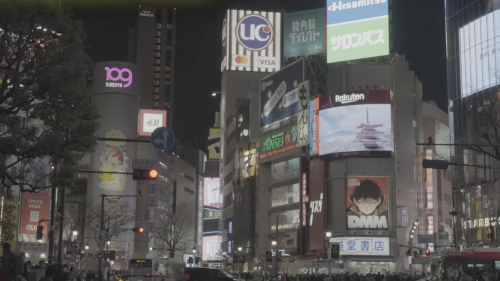 Neon signs on a Tokyo street at night, ungraded straight out of camera