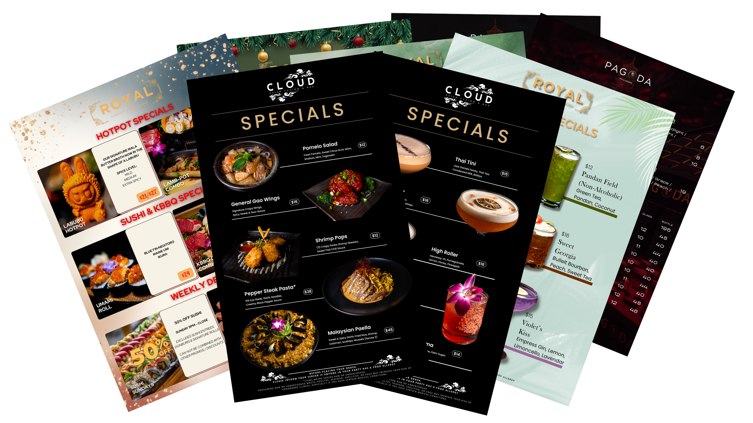 Collage of Menu Design Examples