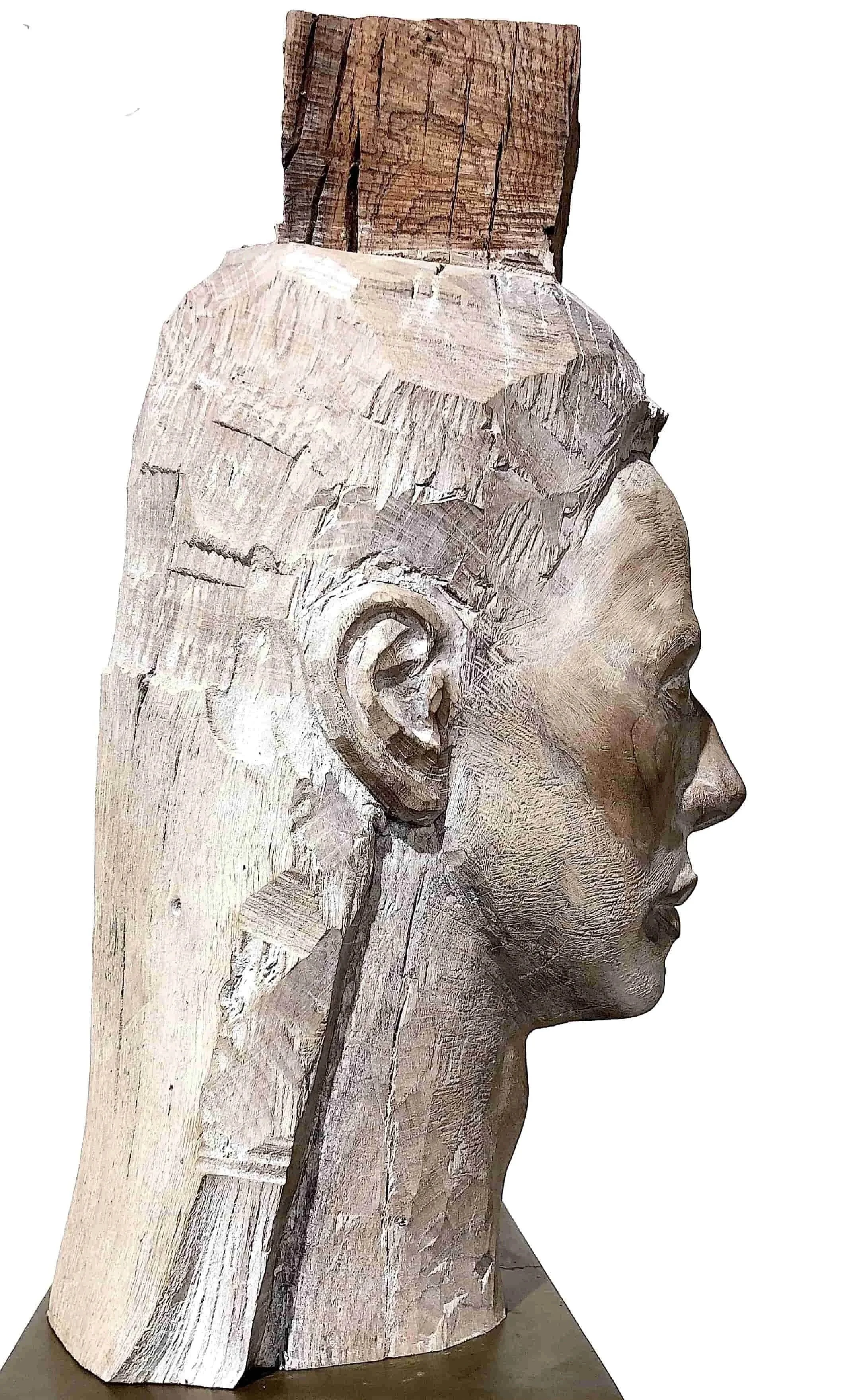 'KNOWLEDGE', painted woodcarving, Melbourne 2023.