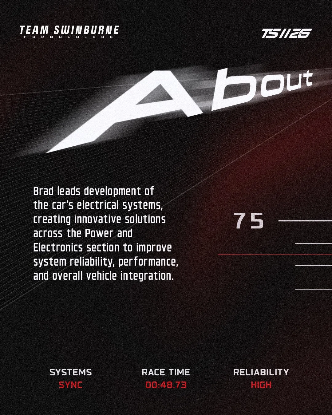 Race car informational display with a large