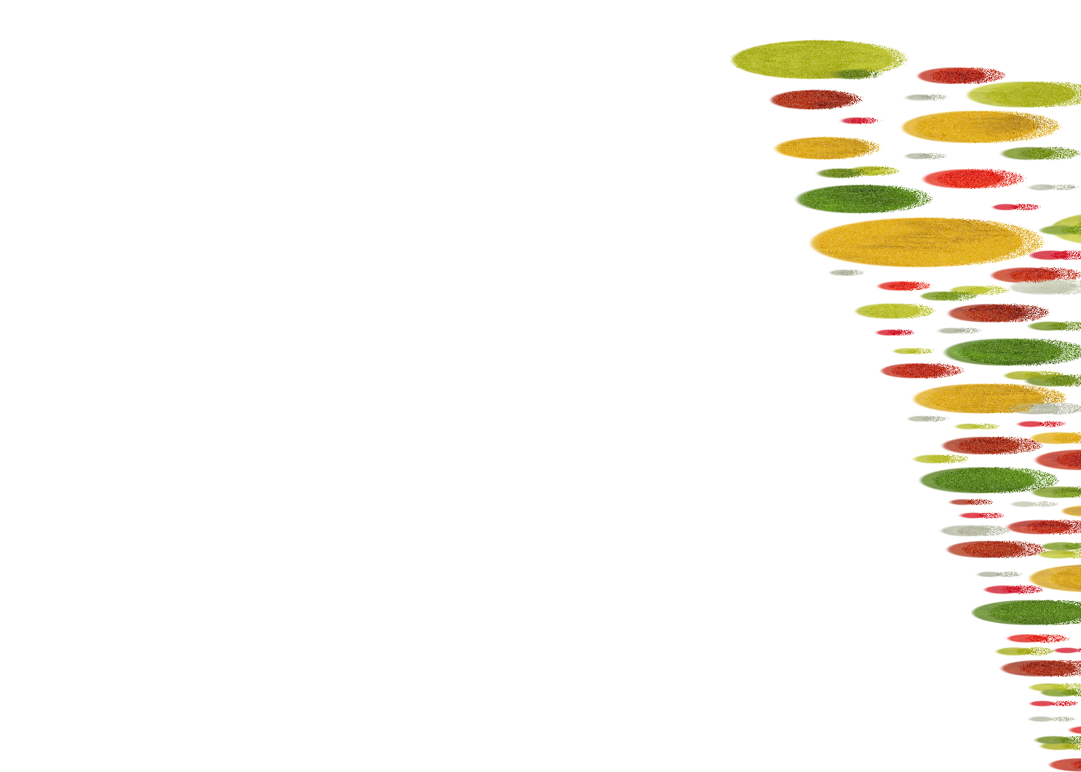 Colorful sticks or slices of variously colored vegetables or fruits, arranged vertically on the right side of a black background.