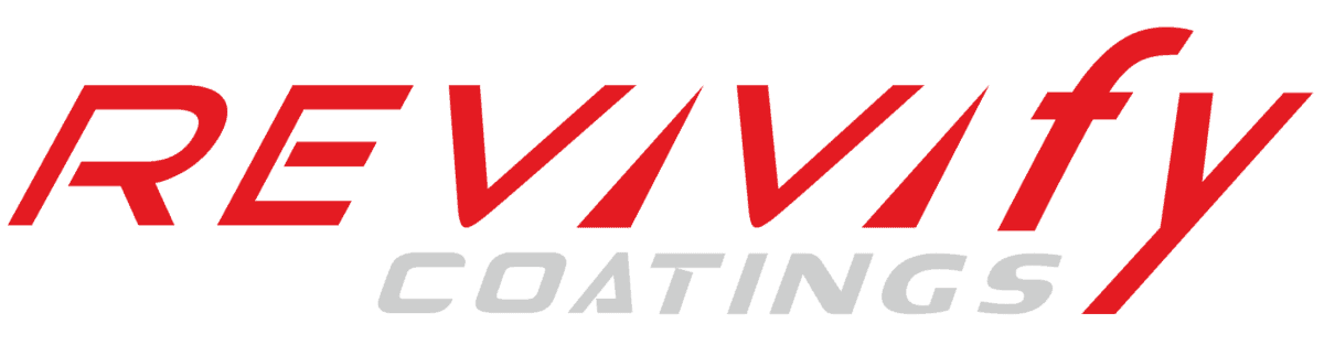 Logo for ReVive Coatings with red and gray text