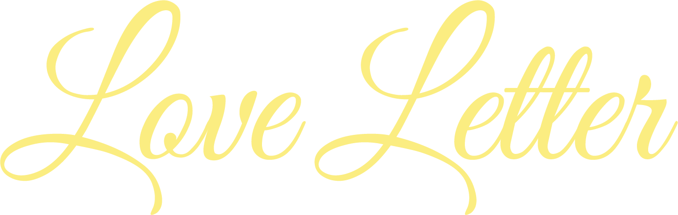 Text that says Love Letter in yellow cursive font on a black background.