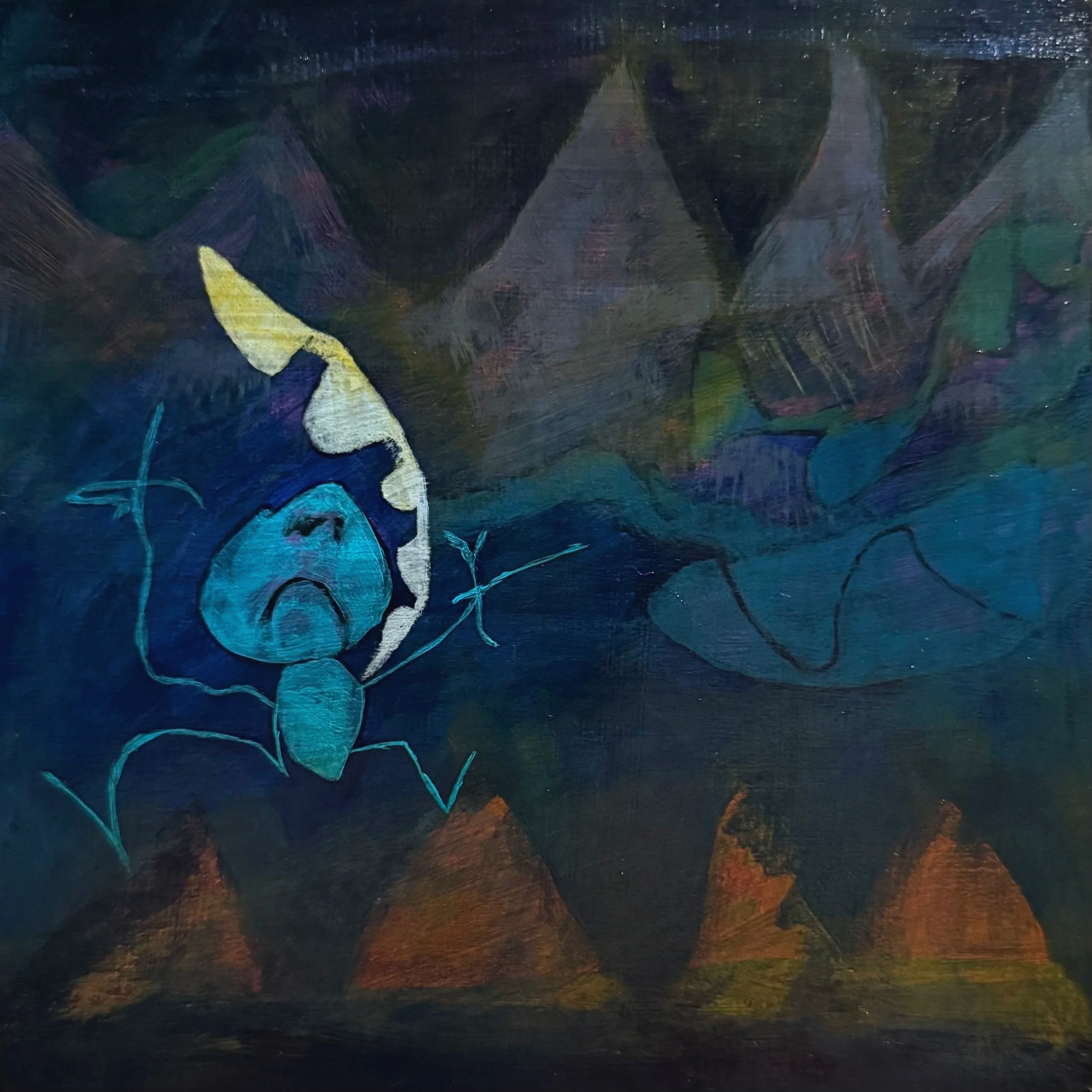 Mouth of death, 2026, acrylic on board, 150 x 150 mm