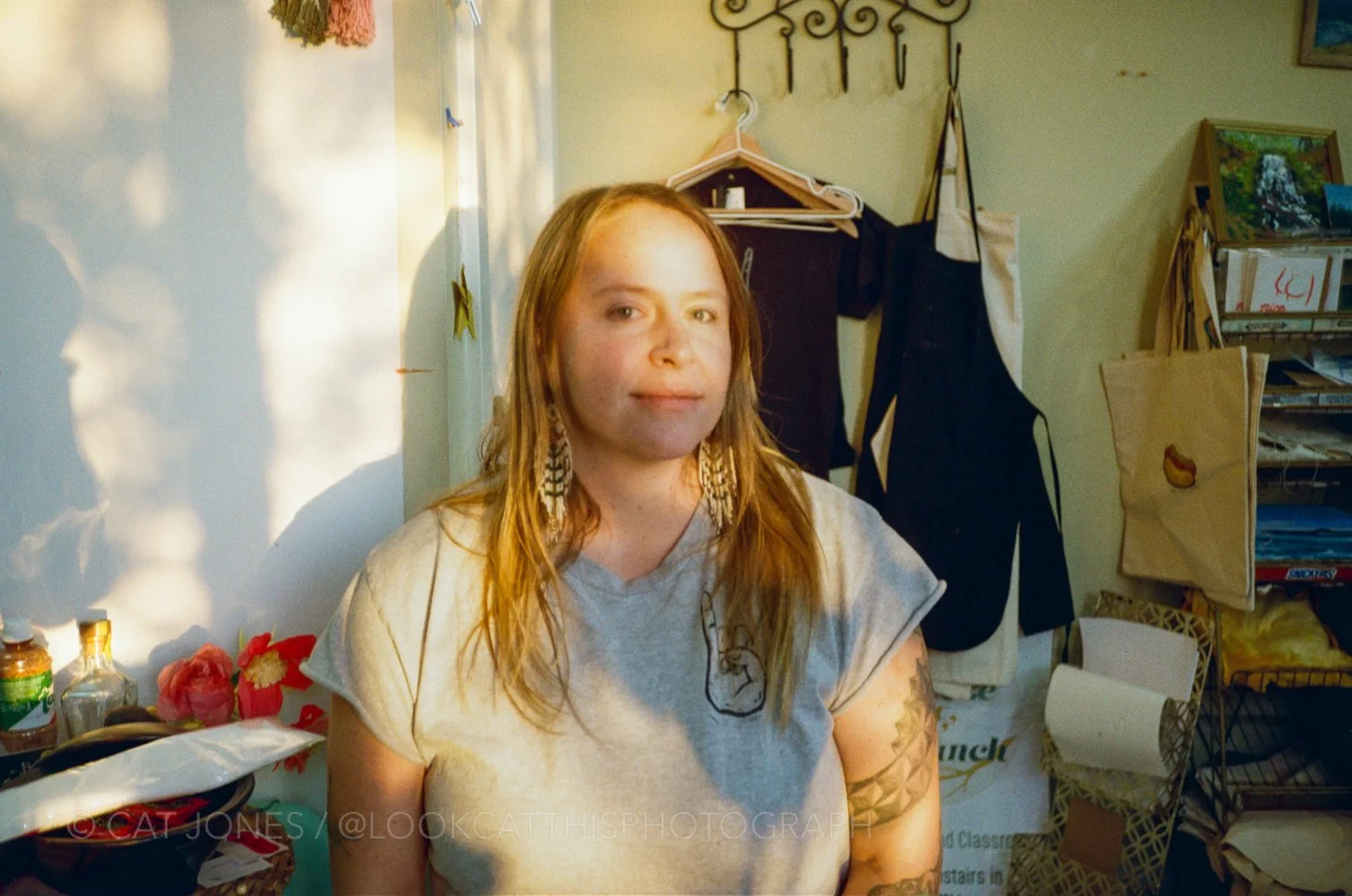 Liesl at her studio, 2026. Kodak ColorPlus 200.