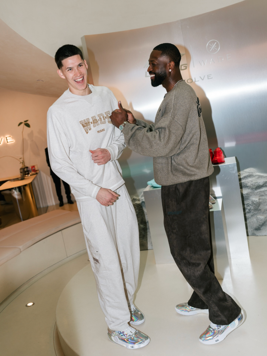 Egor Demin, point guard/forward for the Brooklyn Nets, came out to support Dwyane Wade and the launch.