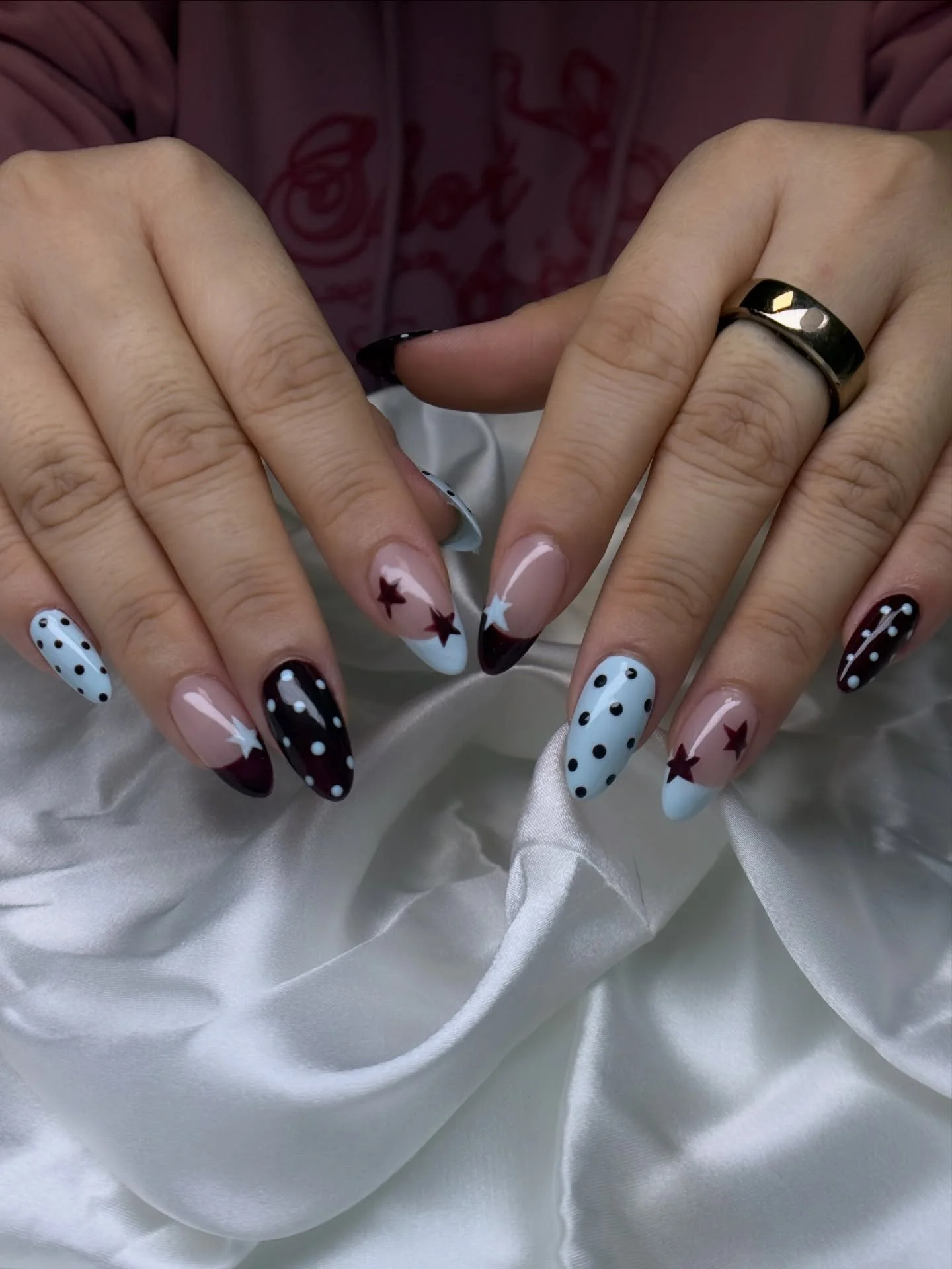 ‧₊˚ ⏾. &sdot; stars, stars, stars! It will sparkle when it has meaning to you! ~⭐️✨
⋆
⋆
DM to book or link in bio! 
⋆
⋆
#nails #nailartist #nailart #nailsofinstagram #apresgelx #ocnails #orangecounty #ocfoodie #lafoodie #japanesenail  #frenchnails #s