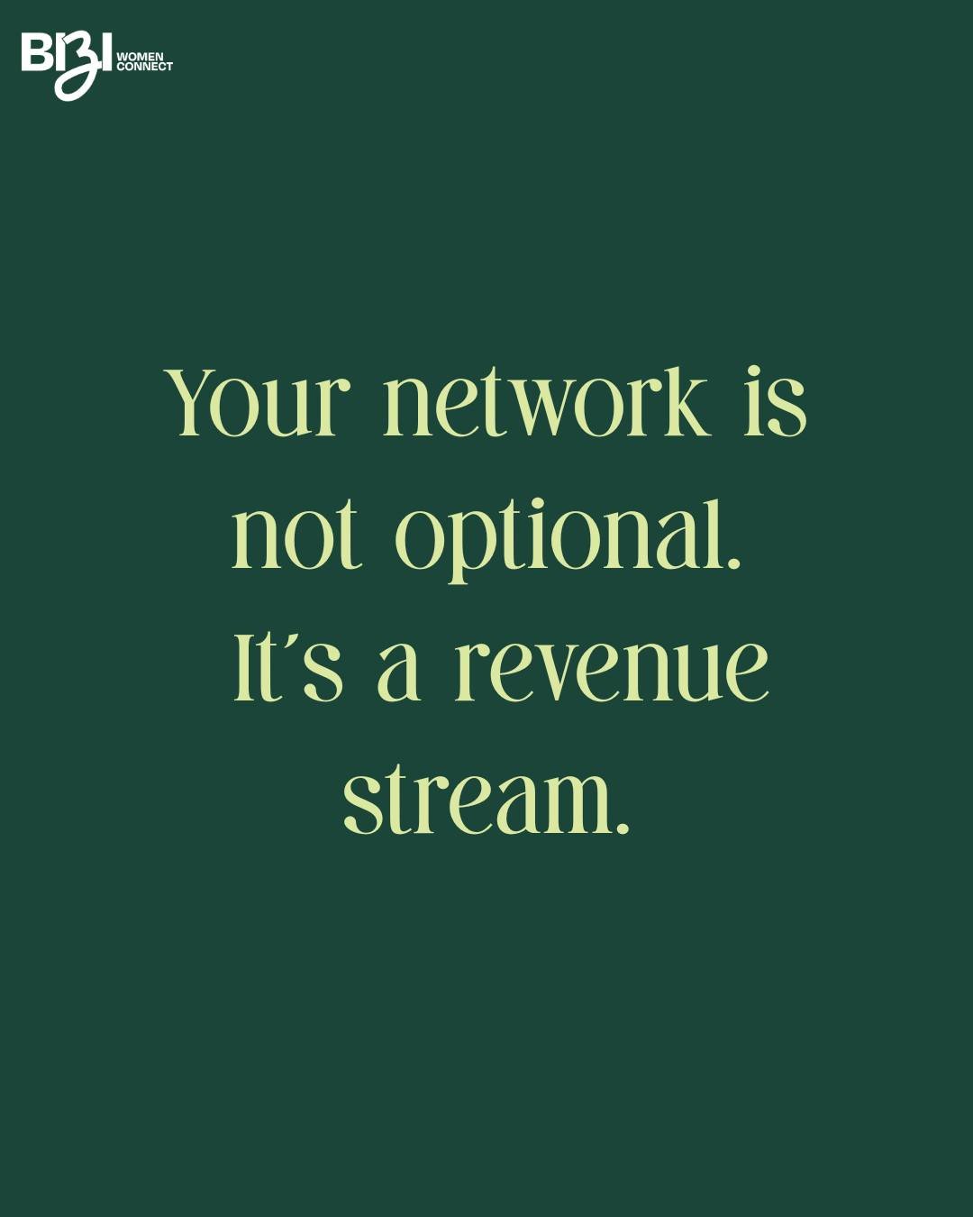 Friendly reminder: your network is a business asset, not a cute extra you get to when you &ldquo;have time.&rdquo;

Opportunities don&rsquo;t always come from Google searches&hellip; Sometimes they come from the woman you sat next to at an event who 