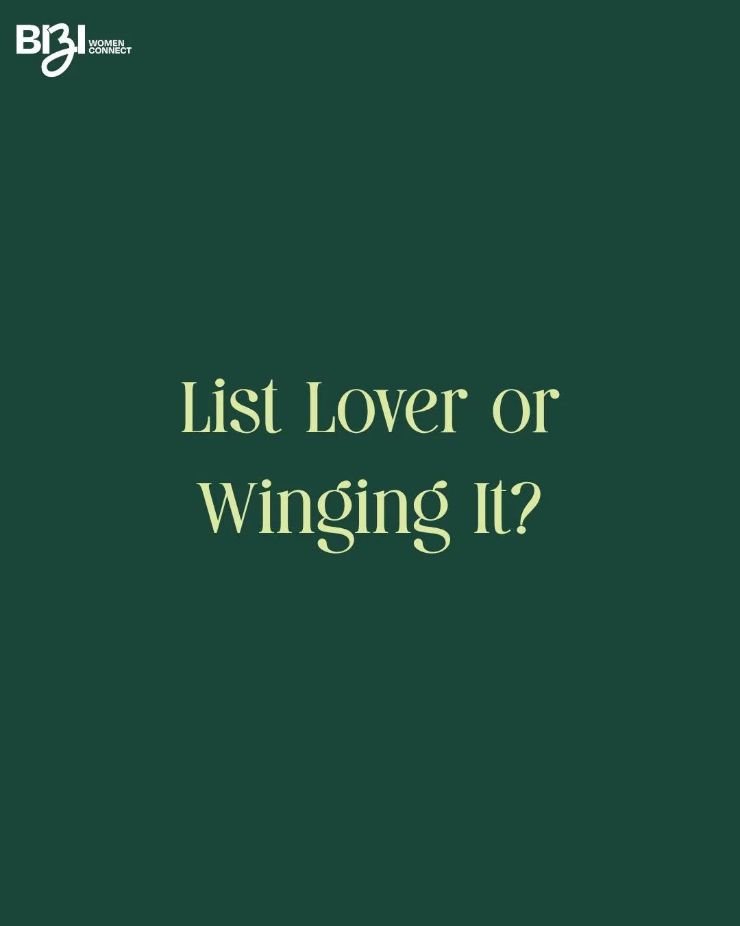 Be honest&hellip;

Are you a list lover or a winging it and hoping for the best kind of woman? 

Lists, planners, colour coding&hellip; or vibes, chaos, and &ldquo;I&rsquo;ll remember it&rdquo;? No judgement here - we need both types in the world 😂
