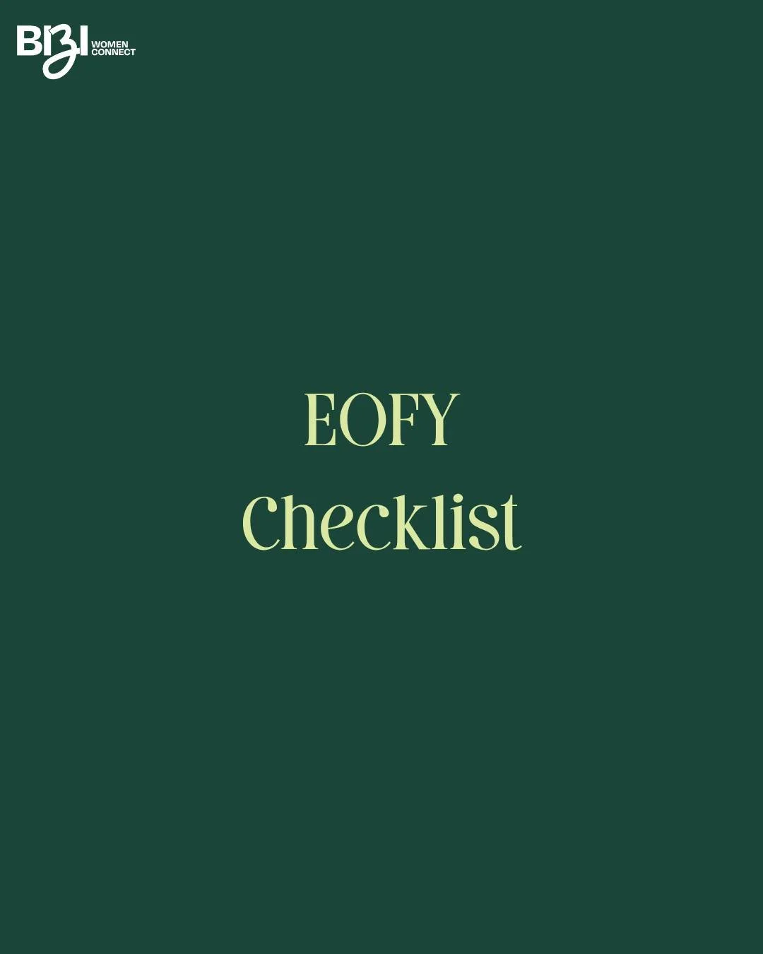 💗 EOFY Checklist: What's On Your Radar? 💗

Can you believe we're already at the pointy end of another financial year?

Whether you love EOFY or avoid it until the last minute, now is the perfect time to get organised and reduce the stress later.

H