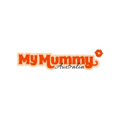 Logo for My Mummy Australia with a lipstick kiss mark on the letter 'y'.
