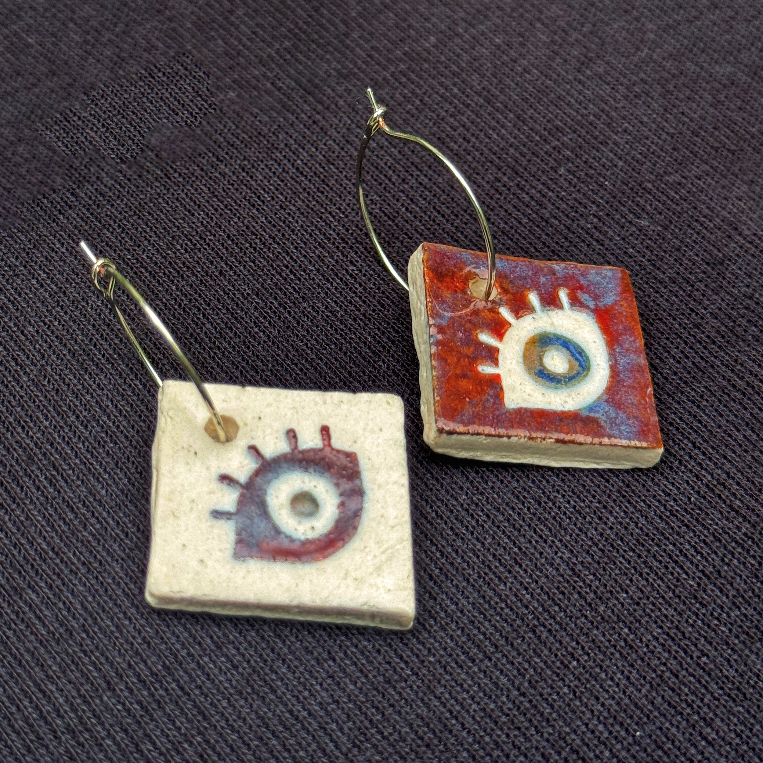 Evil Eye Tile Earrings