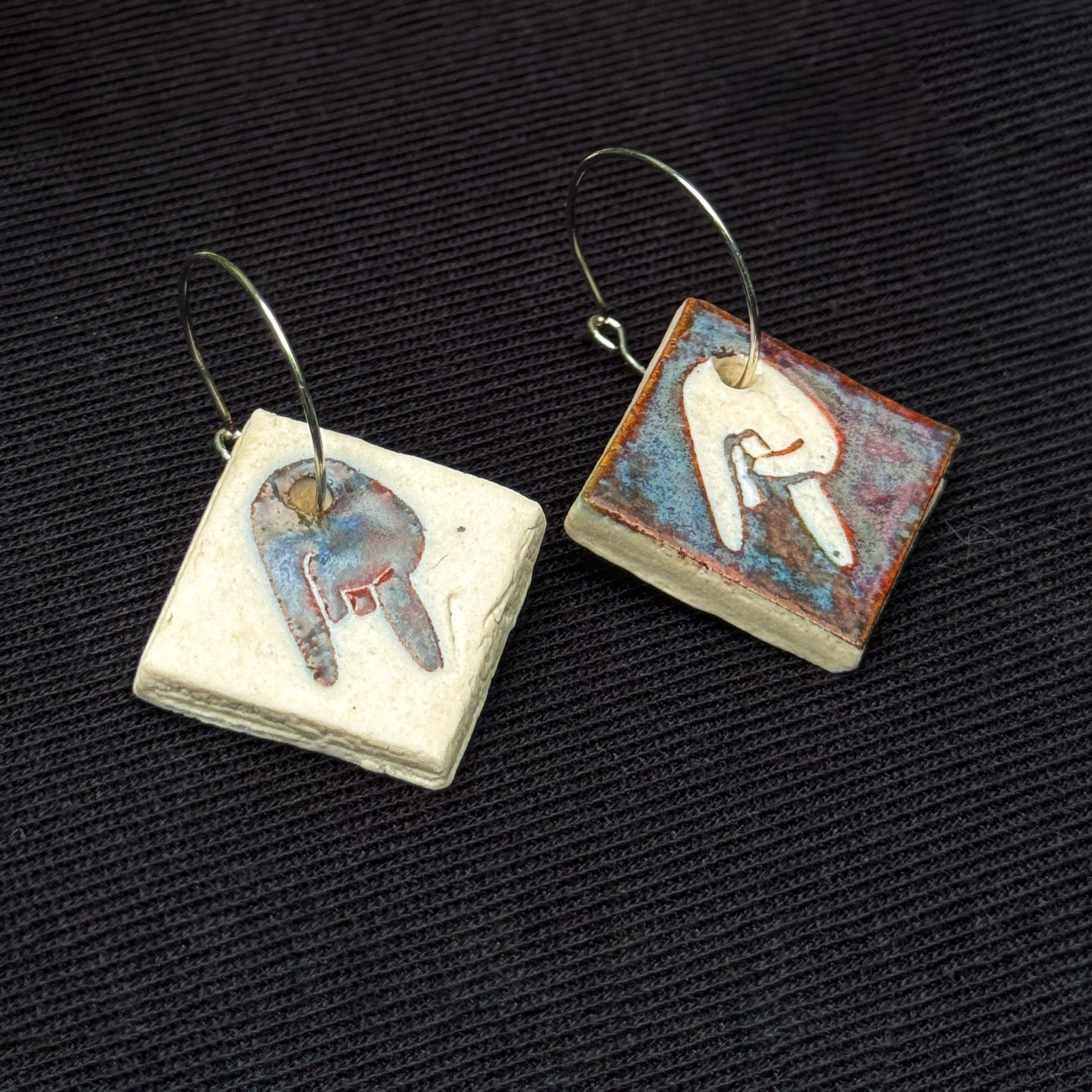 Mano Cornuta Tile Earrings