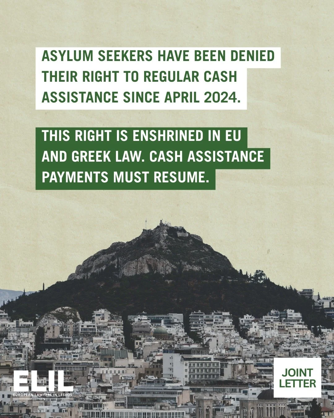 Asylum seekers in Greece have not received regular cash assistance since for almost two years, despite being legally entitled to it under Greek and EU law. Payments stopped entirely in May 2025, with no explanation or timeline from the authorities.

