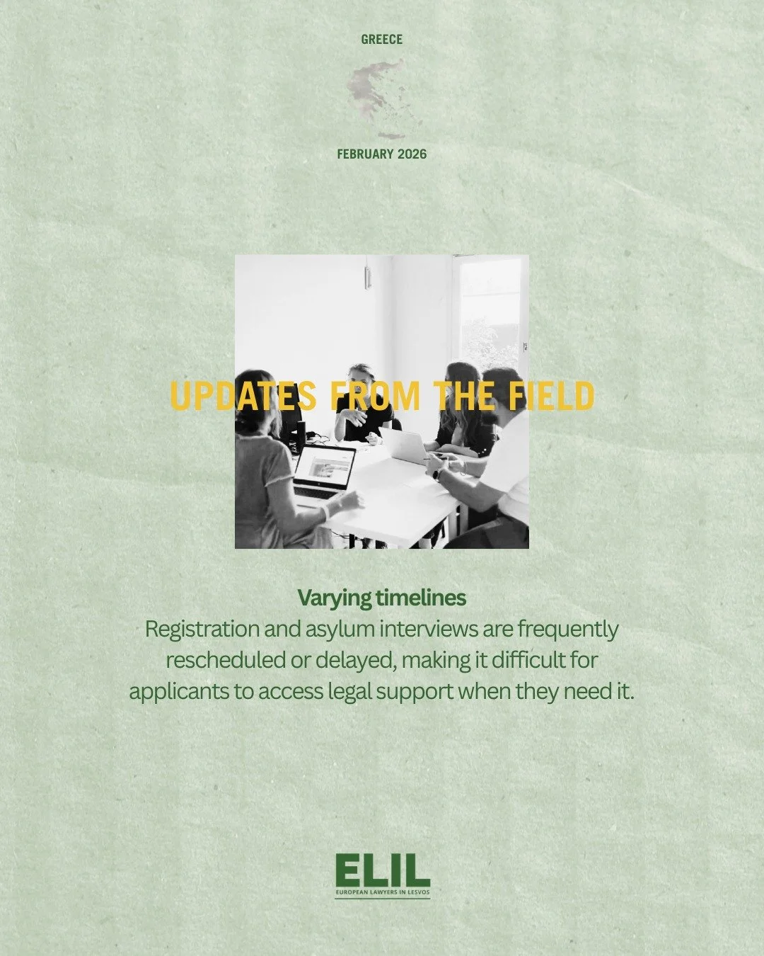 Context update from Greece!

Swipe across to learn about our work this month in Greece. Despite ongoing challenges and accelerated procedures, our teams across Greece continue to provide essential support and advice for asylum seekers and refugees. 
