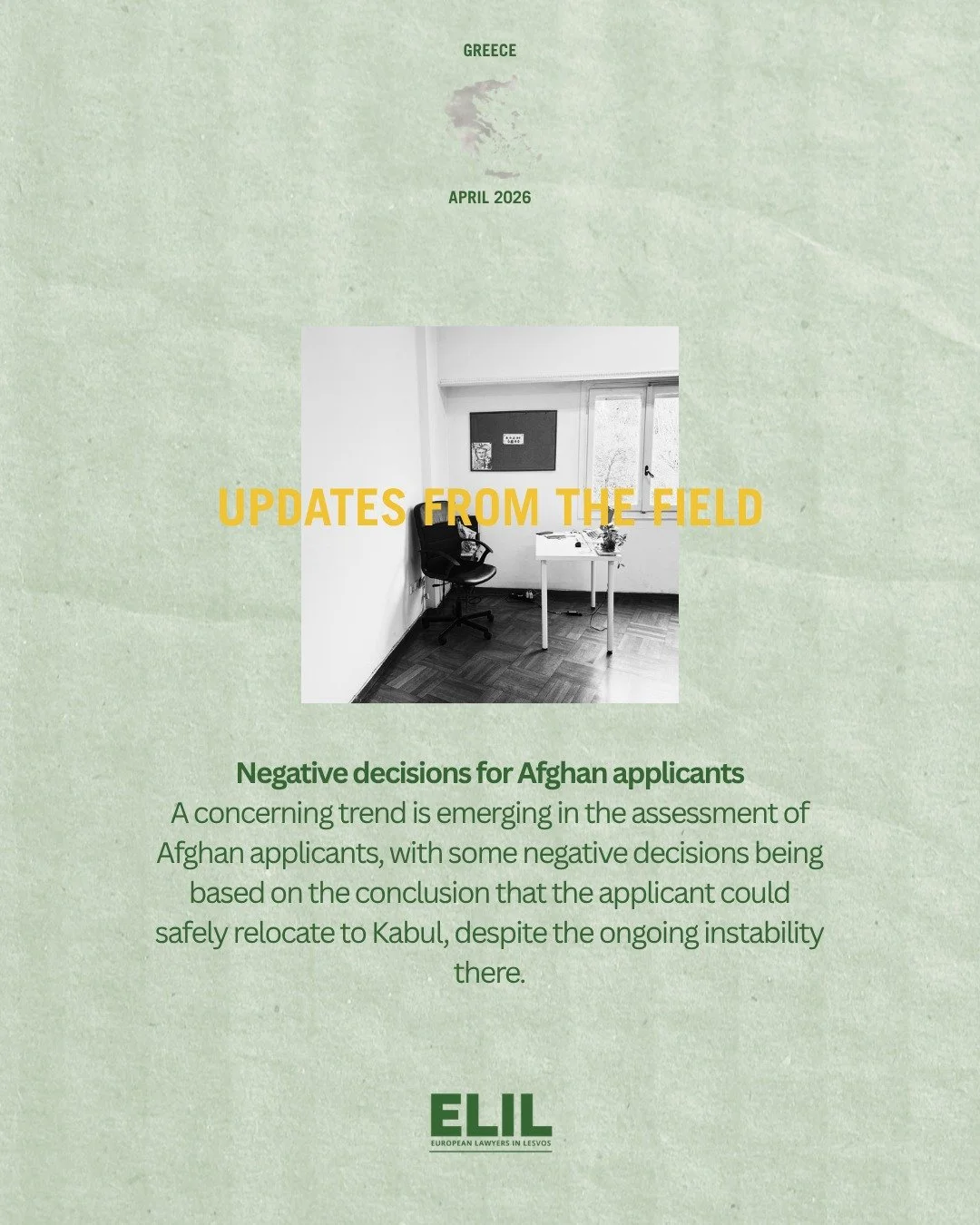 Context update from Greece!

Swipe across to learn about our work in April in Greece, and concerning trends that are affecting our clients. 

#postcodelotterie #legalaid #accesstorights #migration #asylum #europeanlawyersinlesvos