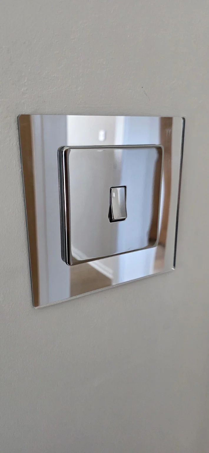 Chrome light switch fitted by Orme Electrical N.W.