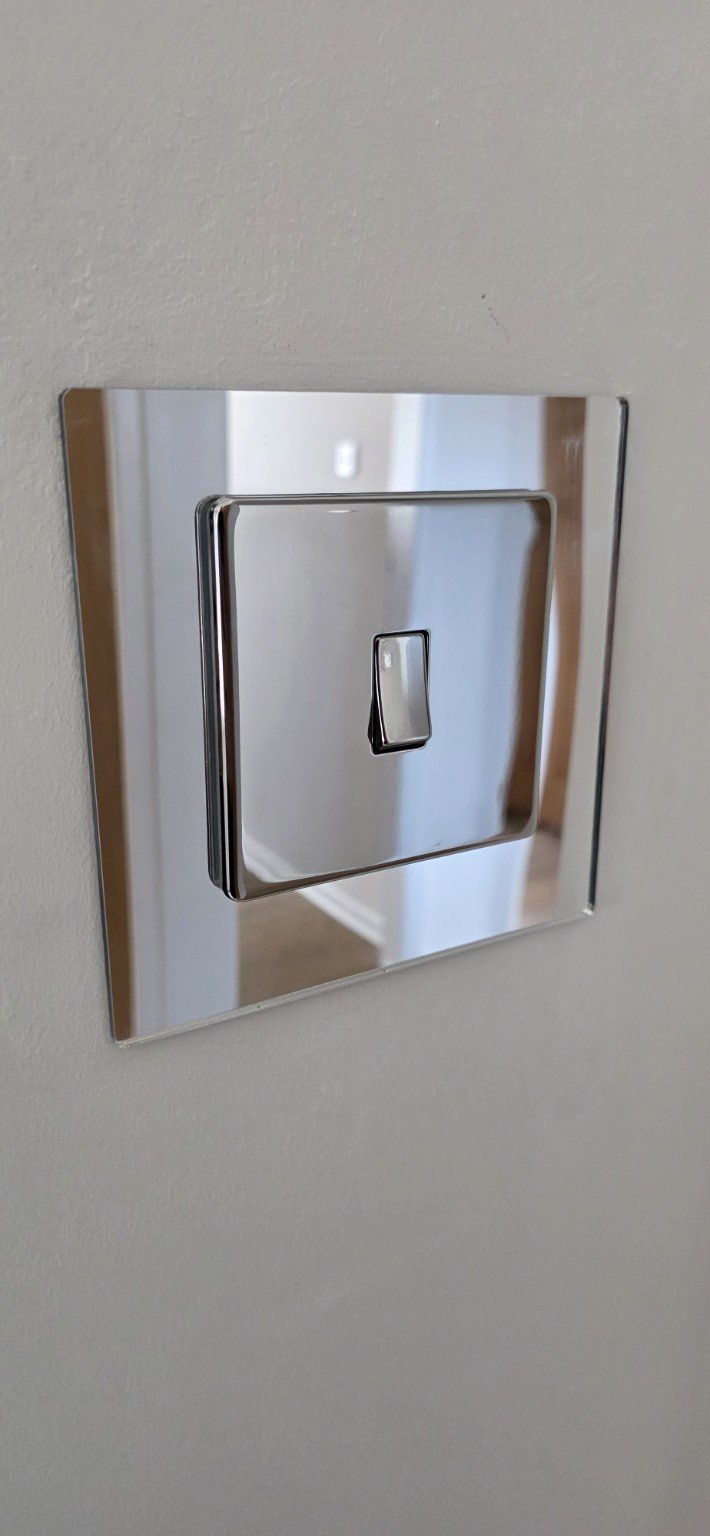 Chrome switch installation by Orme Electrical N.W., serving Llandudno and North Wales