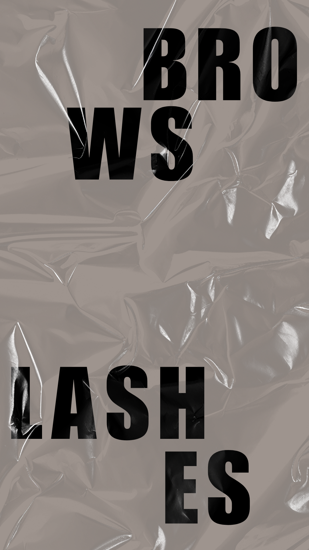 Text overlaying crumpled, grayish metallic background reading "BROS WASH LASHES" in bold black letters.