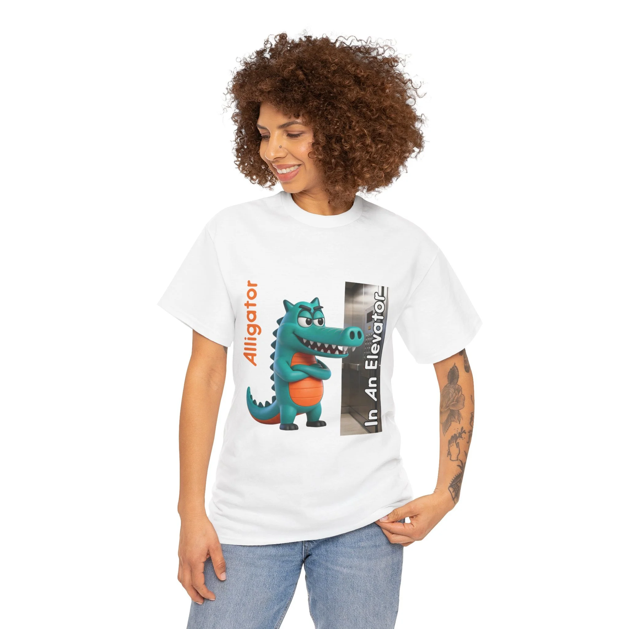 Adult T-Shirt: Alligator in an Elevator