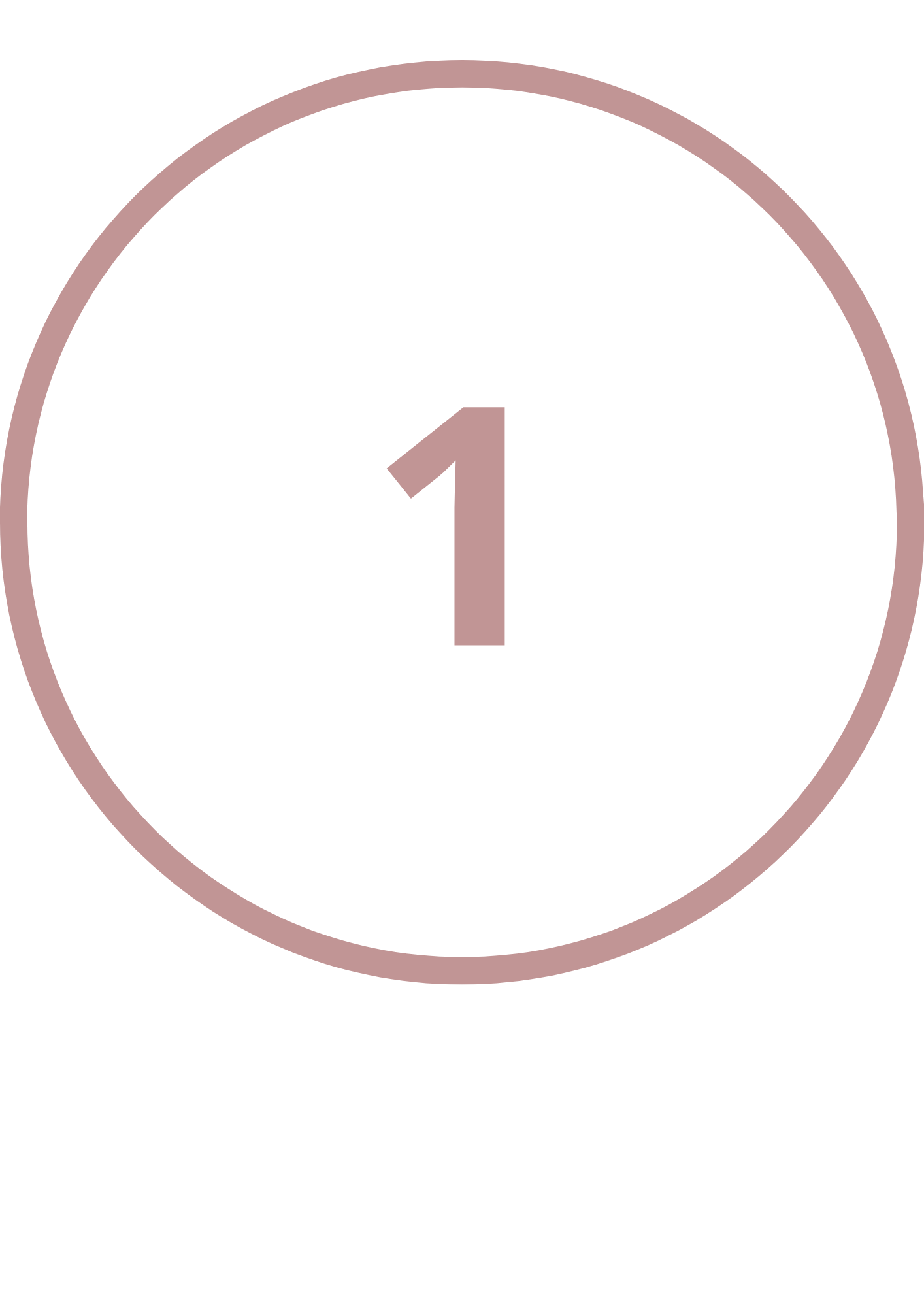 Ein schwarzer Hintergrund mit einer rosa Umrandung eines Kreises und der großen Zahl '1' in der Mitte.