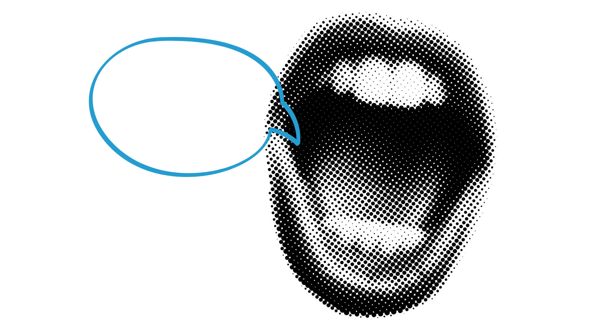 Illustration of an open mouth speaking into a speech bubble representing authentic local word-of-mouth promotion and customer social proof.