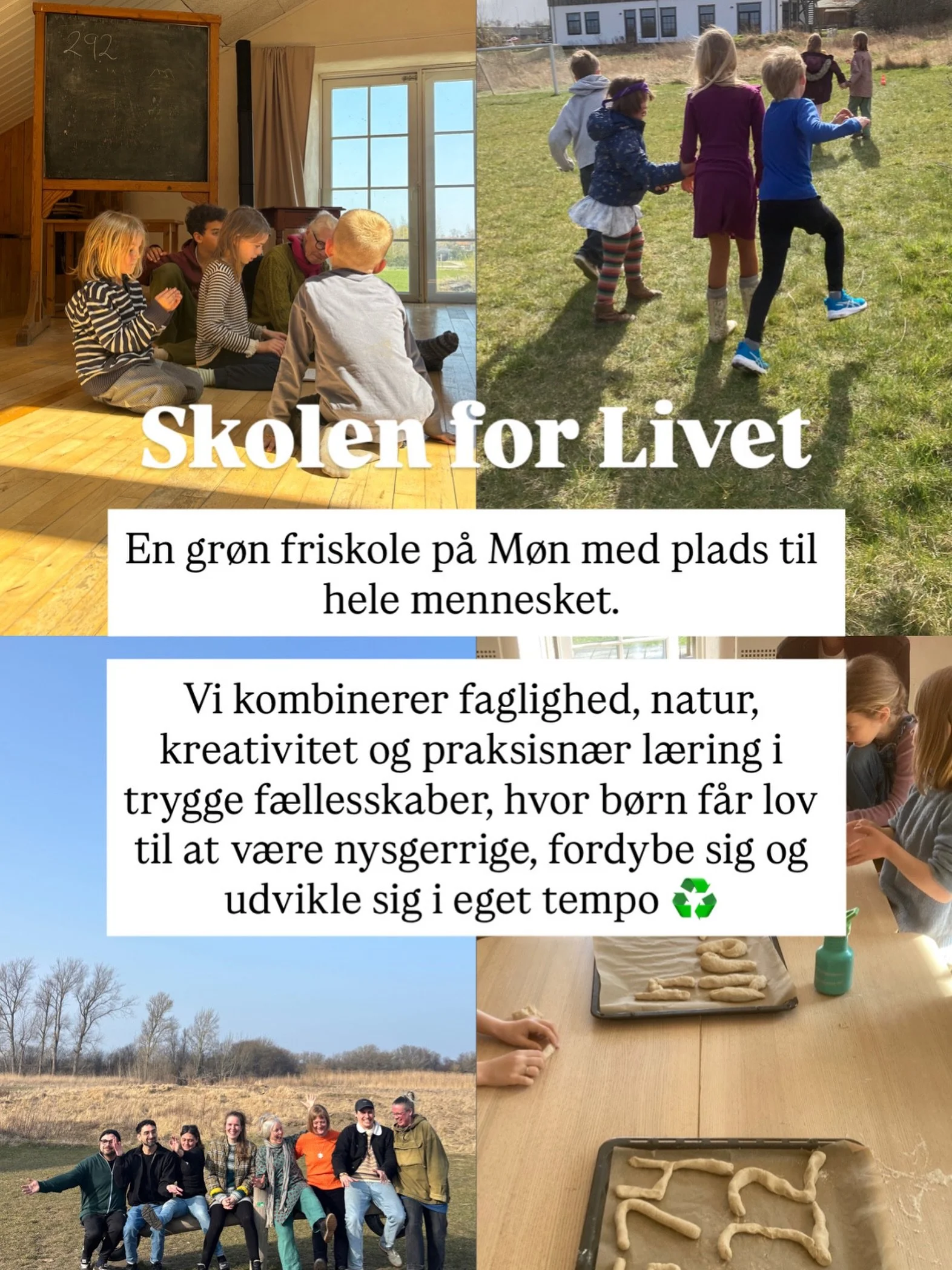 Er du nysgerrig p&aring; Skolen for Livet? 

Send en uforpligtende mail til vores skoleleder Julie: skoleleder@skolenforlivet.nu 

Og l&aelig;s mere p&aring; vores hjemmeside: www.skolenforlivet.nu 💚 

#skolenforlivet #f&aelig;llesskab #friskole #l&
