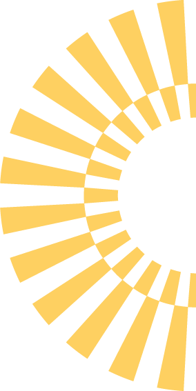 Yellow spiral pattern with alternating thick and thin lines on a black background.