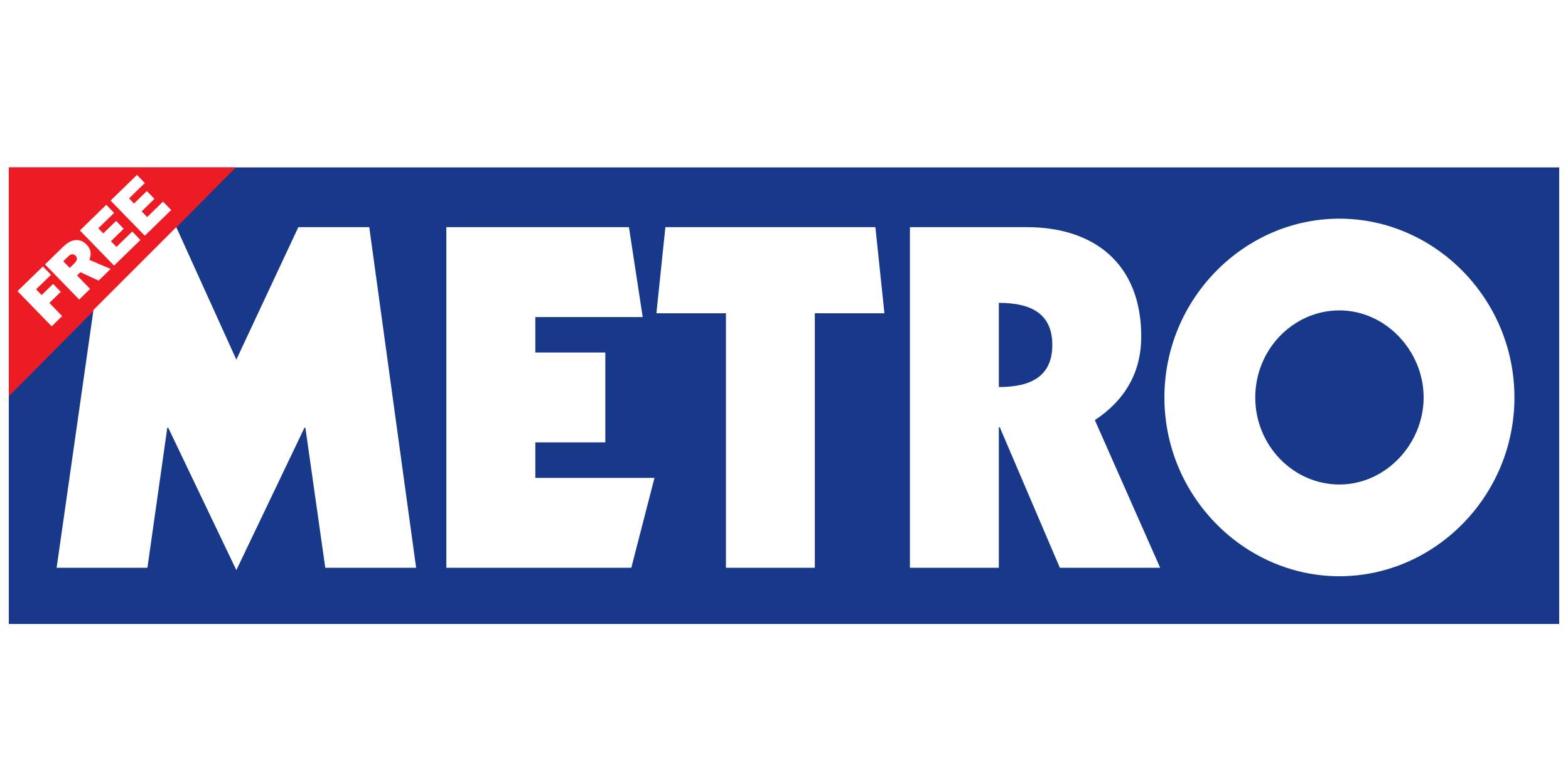 Metro logo with the word 'METRO' in white uppercase letters on a blue background