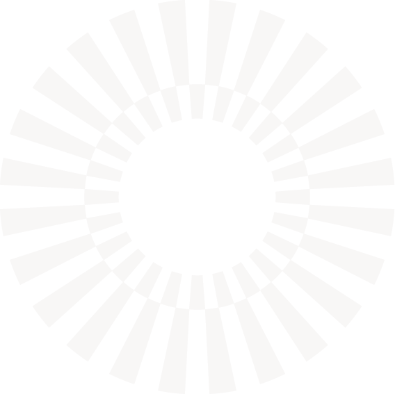 Decorative: A circular white sunshine pattern