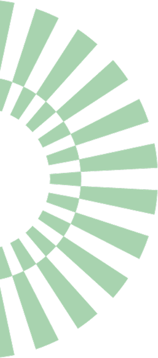 A geometric pattern of radiating light green rectangular shapes arranged in a spiral on a black background.