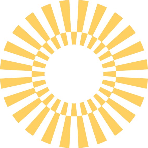 Decorative: A circular yellow sunshine pattern