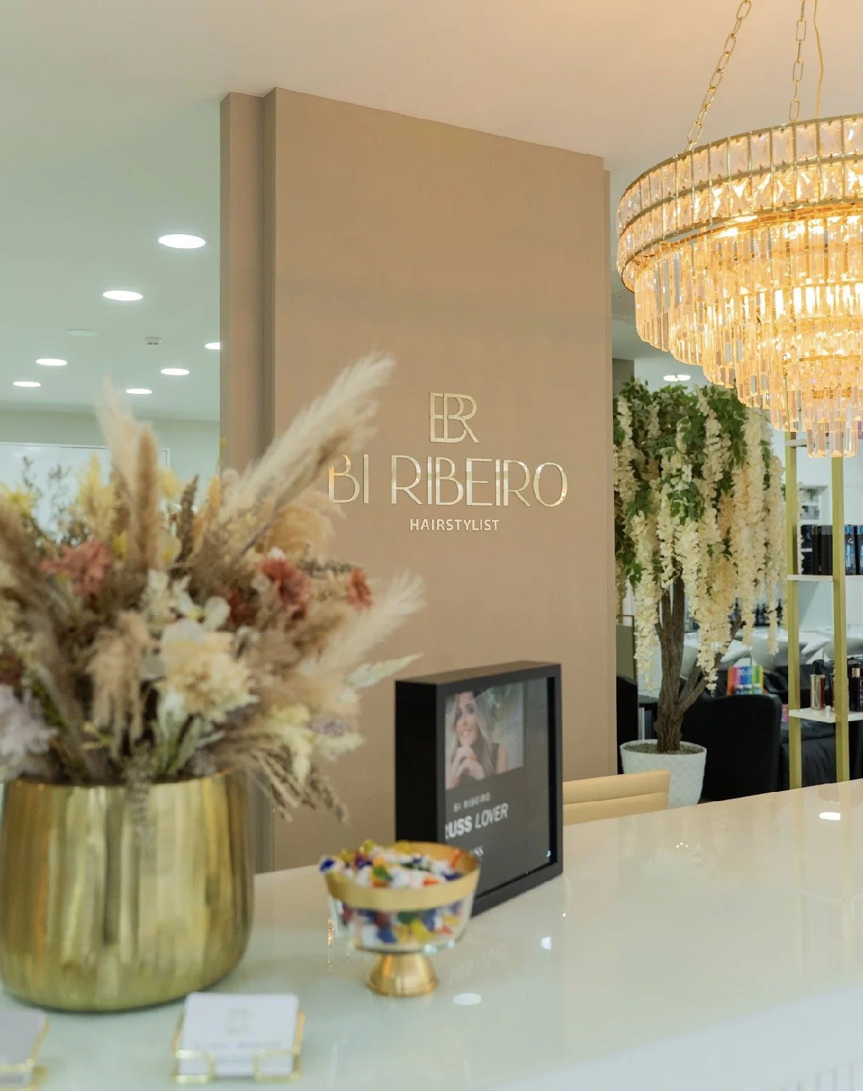 Receção do Salão da Bi Ribeiro Hairstylist