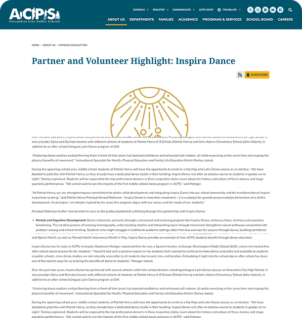School Programs — Inspira Dance: Dance School | Northern VA