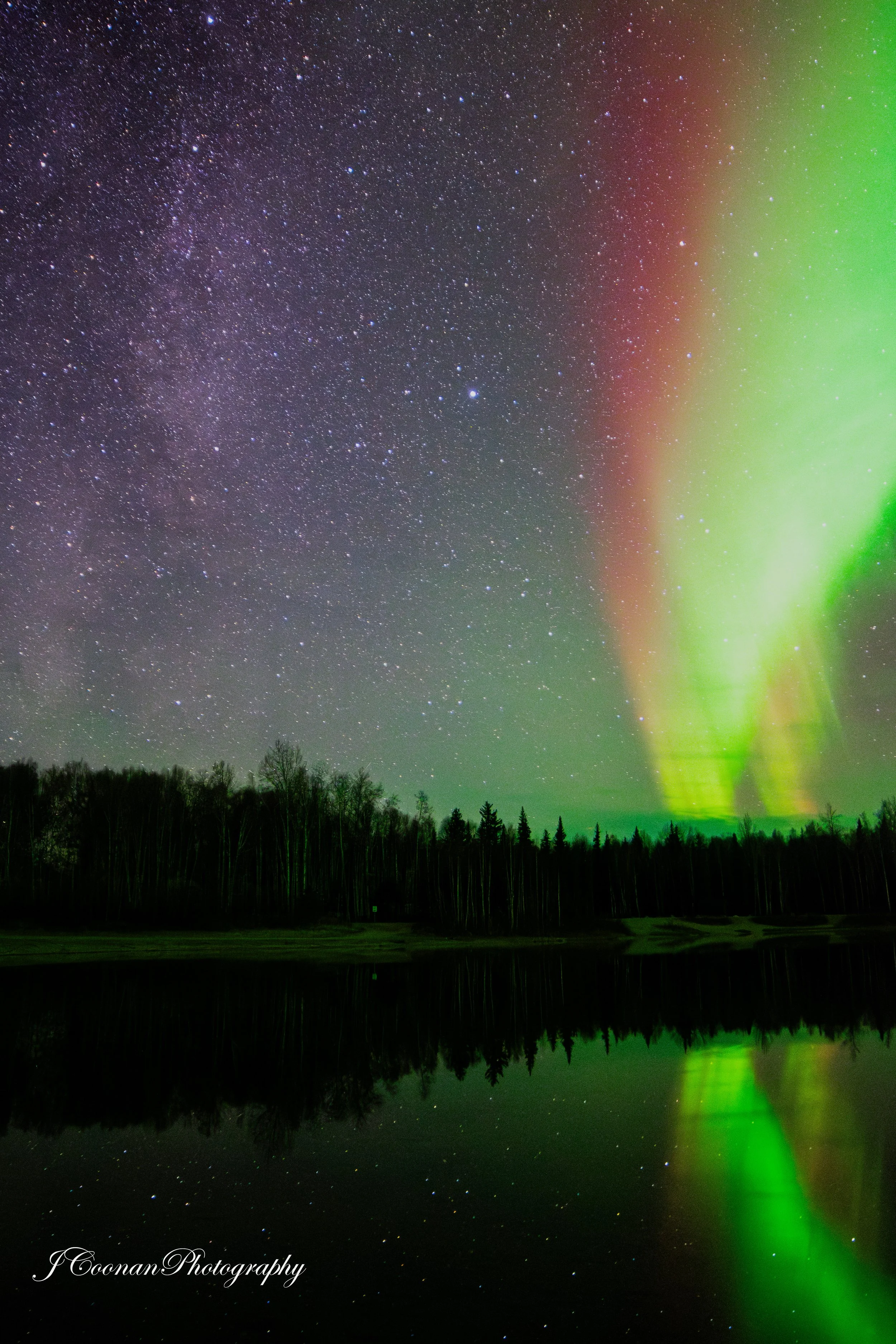 Olnes Pond, Alaska, Aurora and Milkyway.jpg