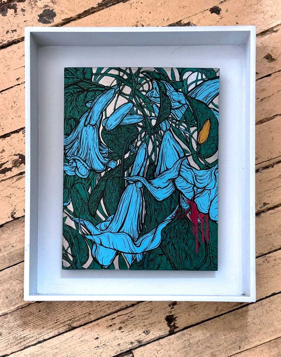 Blue Flowers/Brugmansia/ Angel Trumpet

