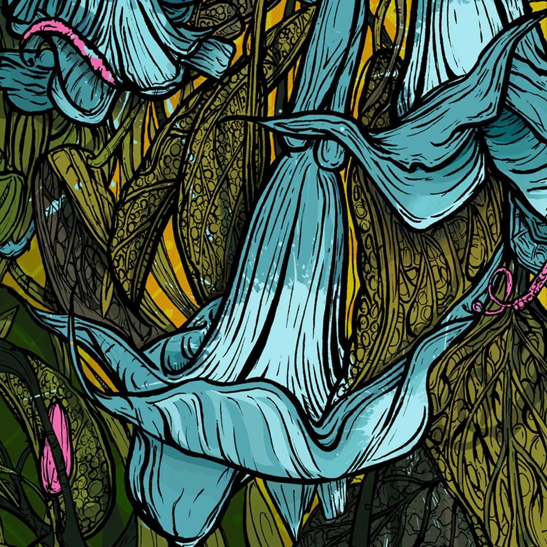 Angel Trumpets (Brugmansia). Floral Study Poster: 50 x 70cm