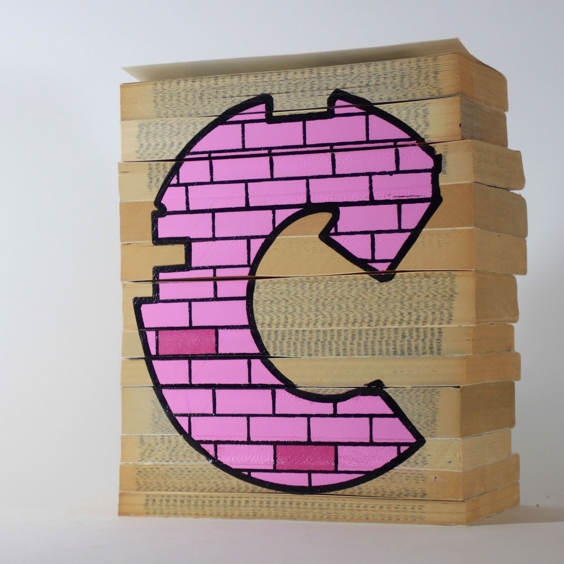 'C' Alphaville Letter Print Book Shelf Art