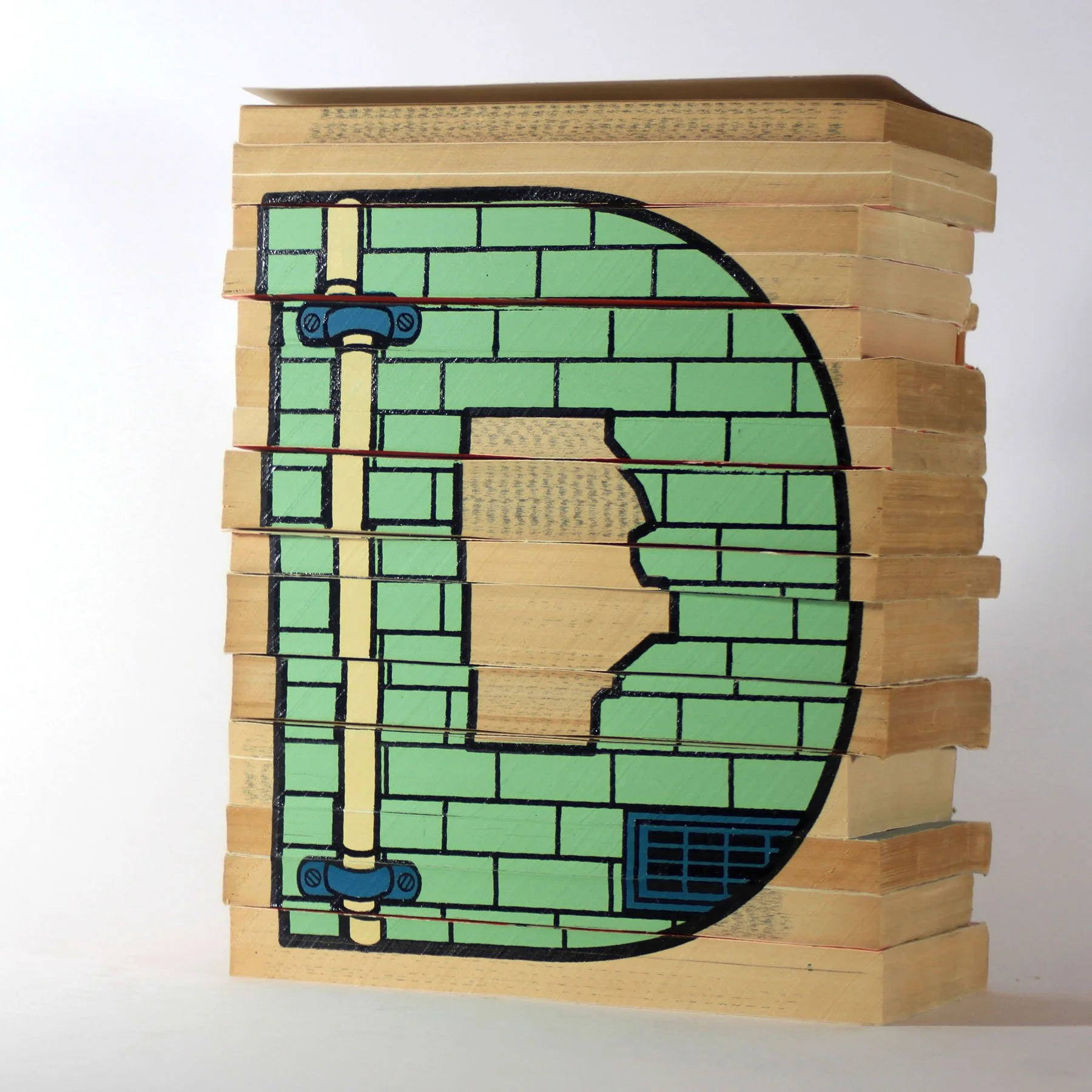 'D' Alphaville Letter Print Book Shelf Art