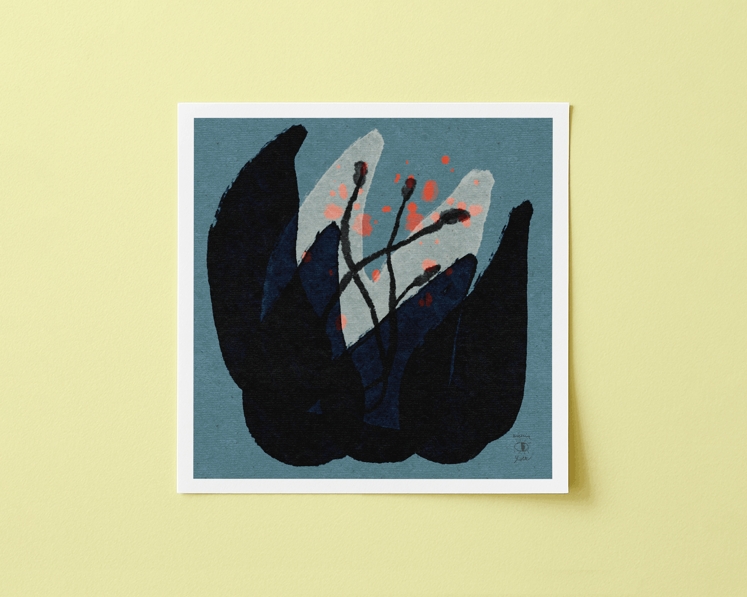 Blossom on Blue Background