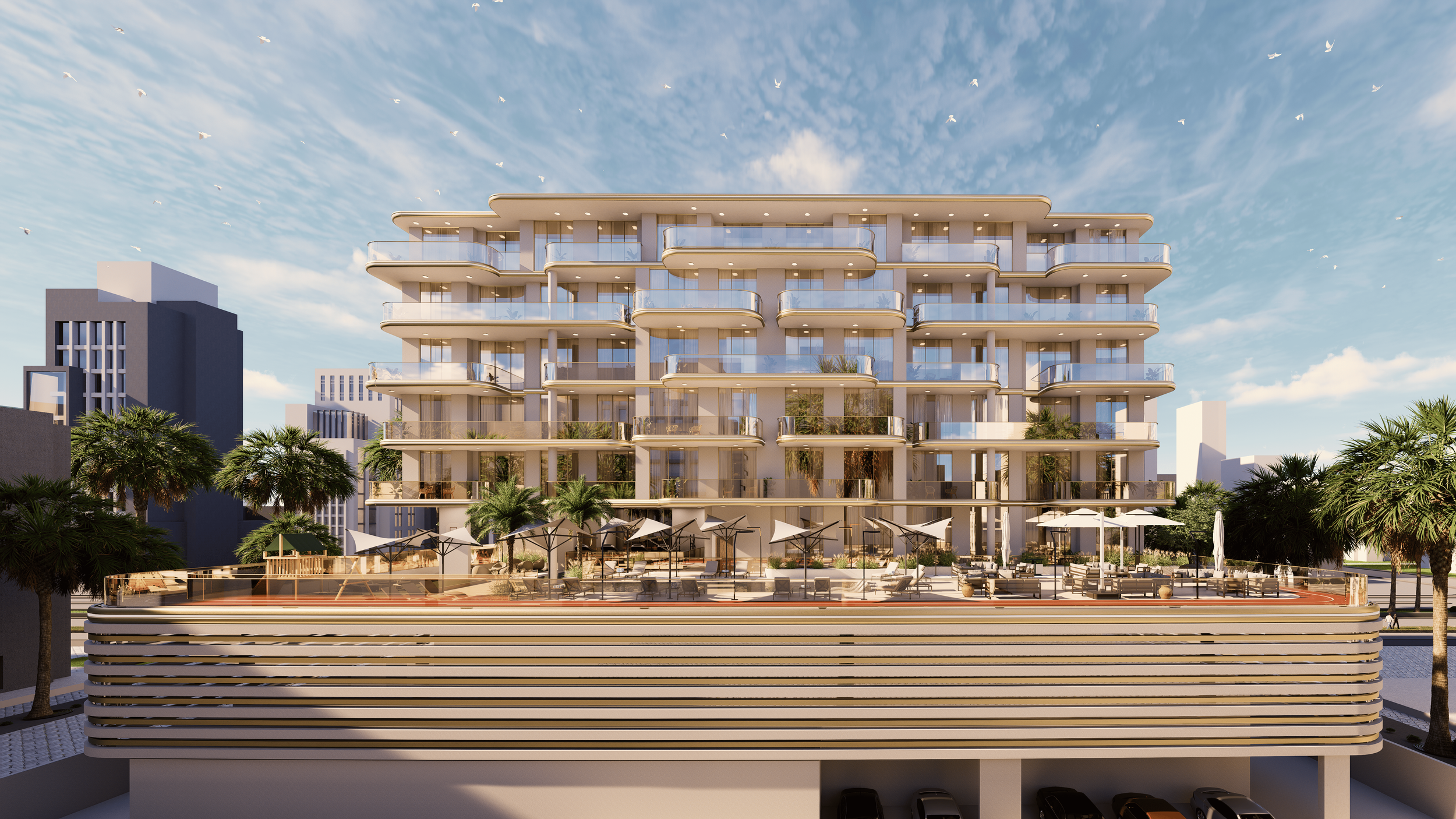 Dar Al Aiham One in Warsan 4
new off-plan project Back view with amenities