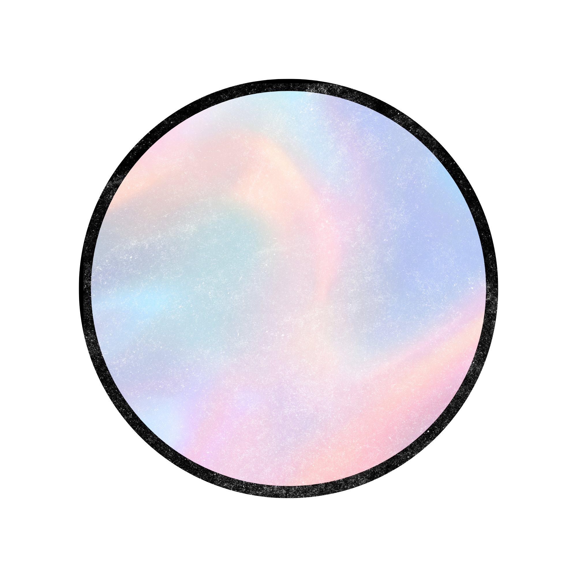 Close-up of a colorful gradient pattern within a circular border, resembling a watercolor or pastel design.