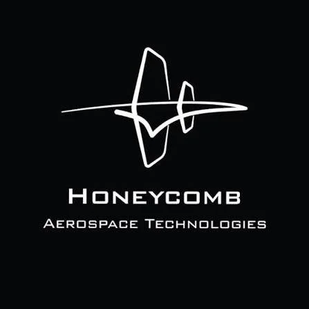 Honeycomb Aerospace Technologies logo featuring a stylized abstract design in white on a black background with company name.