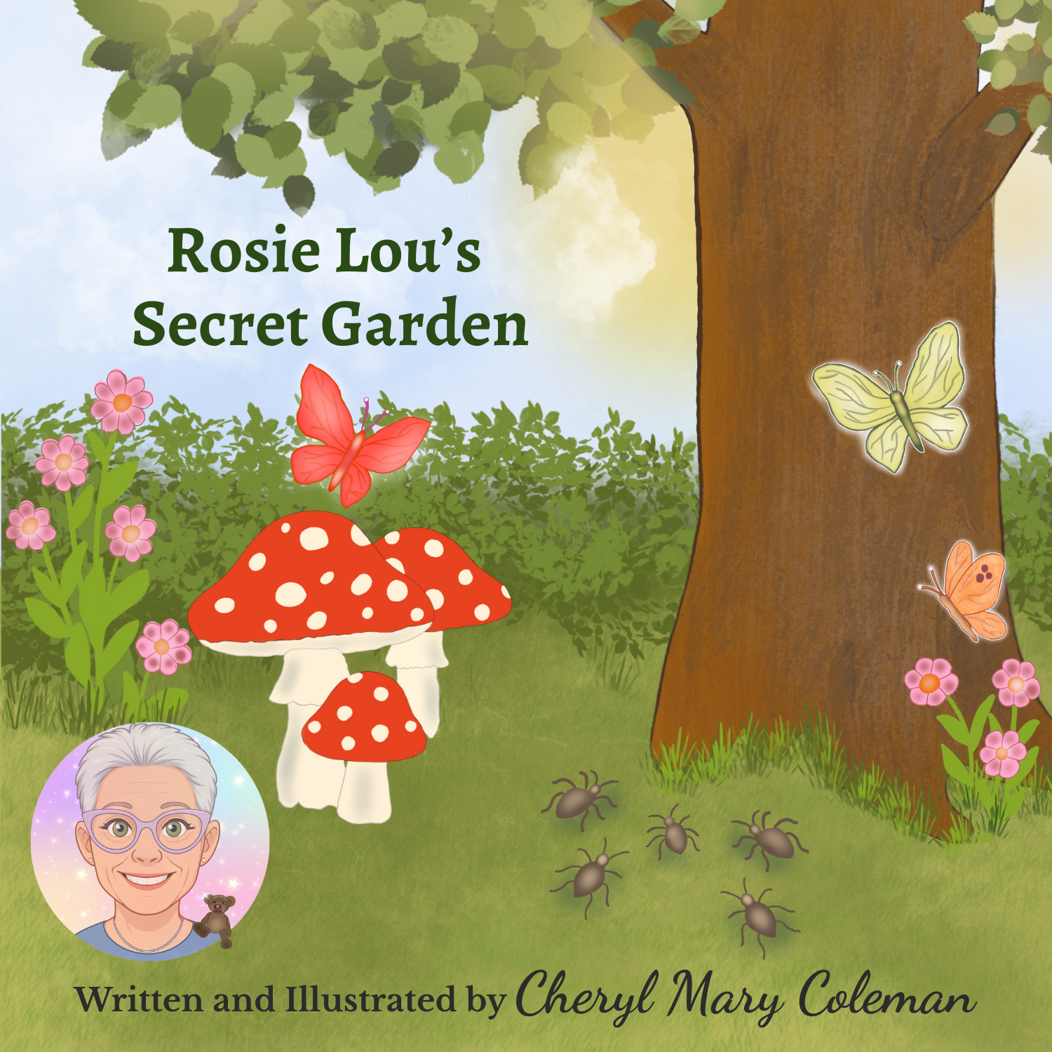 Illustrated title image for Rosie Lou’s Secret Garden, a magical garden children’s read aloud story by Story Time With Ninny.