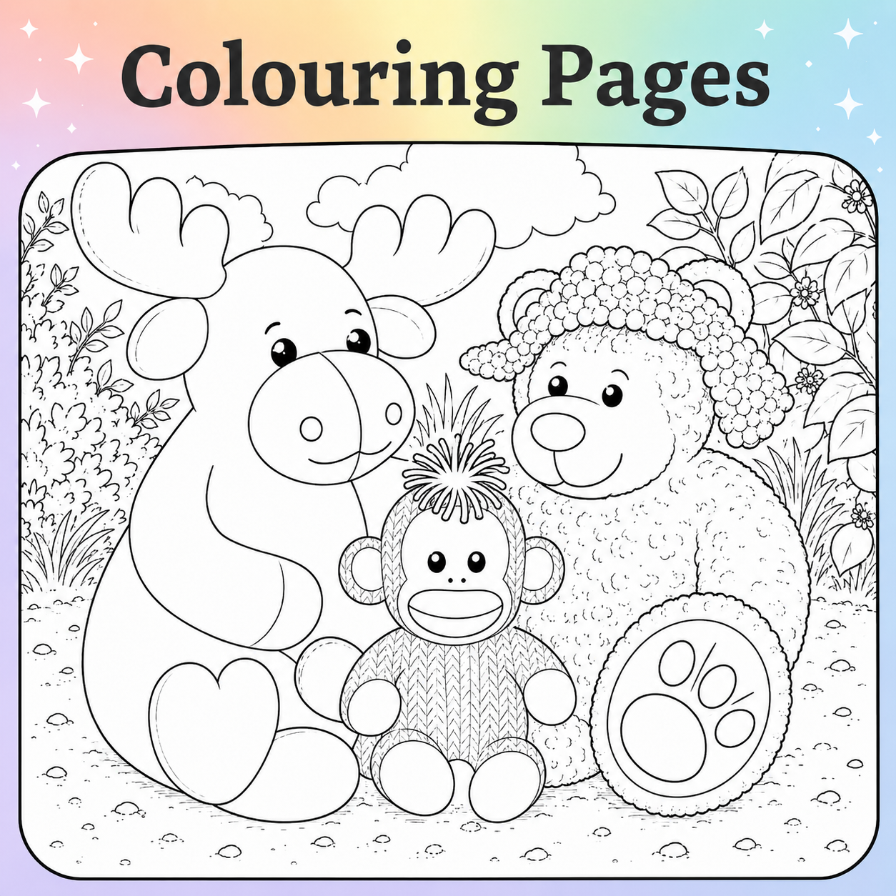 Printable children’s colouring pages from An Adventure That Arrive By Post children’s story by Story Time With Ninny, colouring activity.