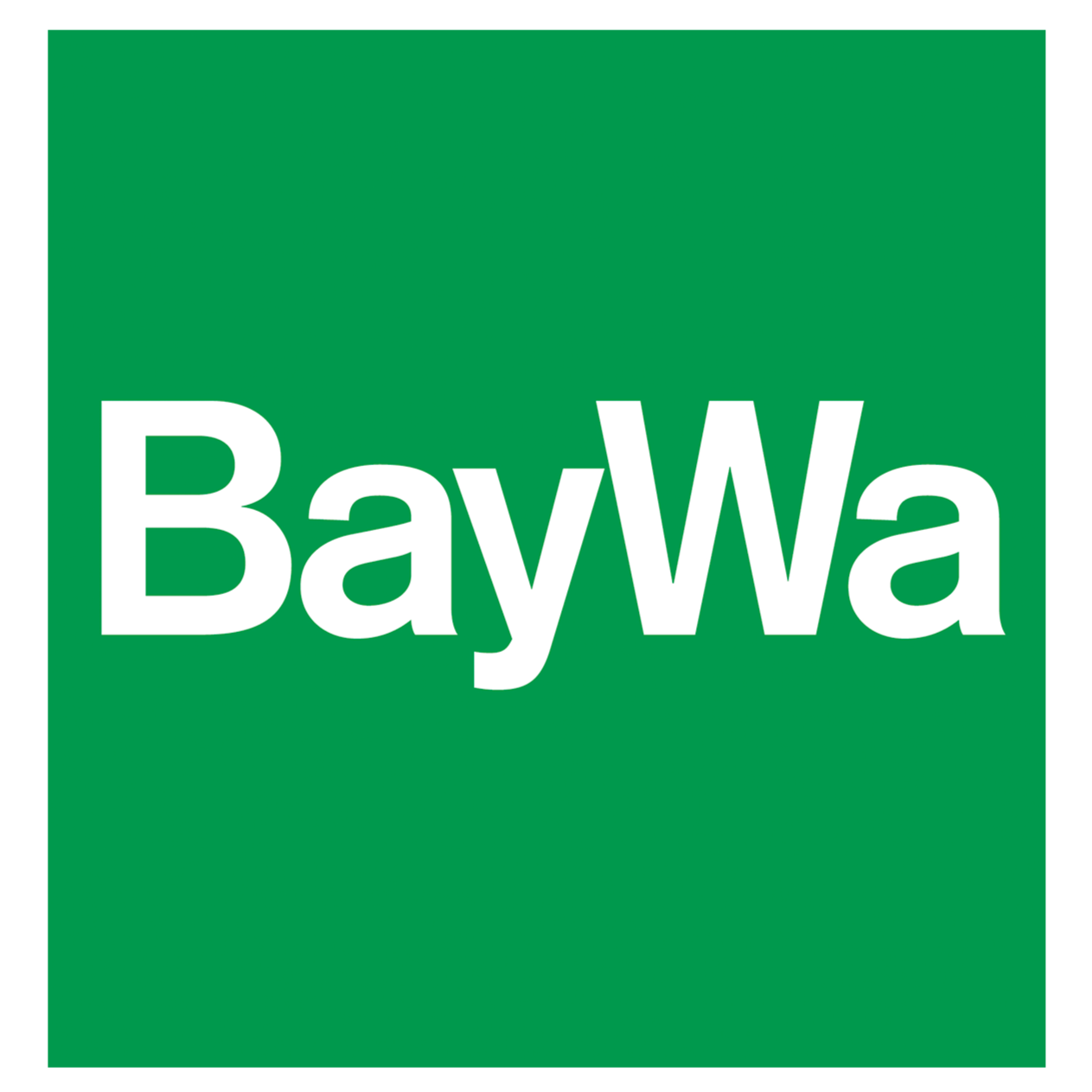 Grüner Hintergrund mit weißer Schrift, die 'BayWa' liest.